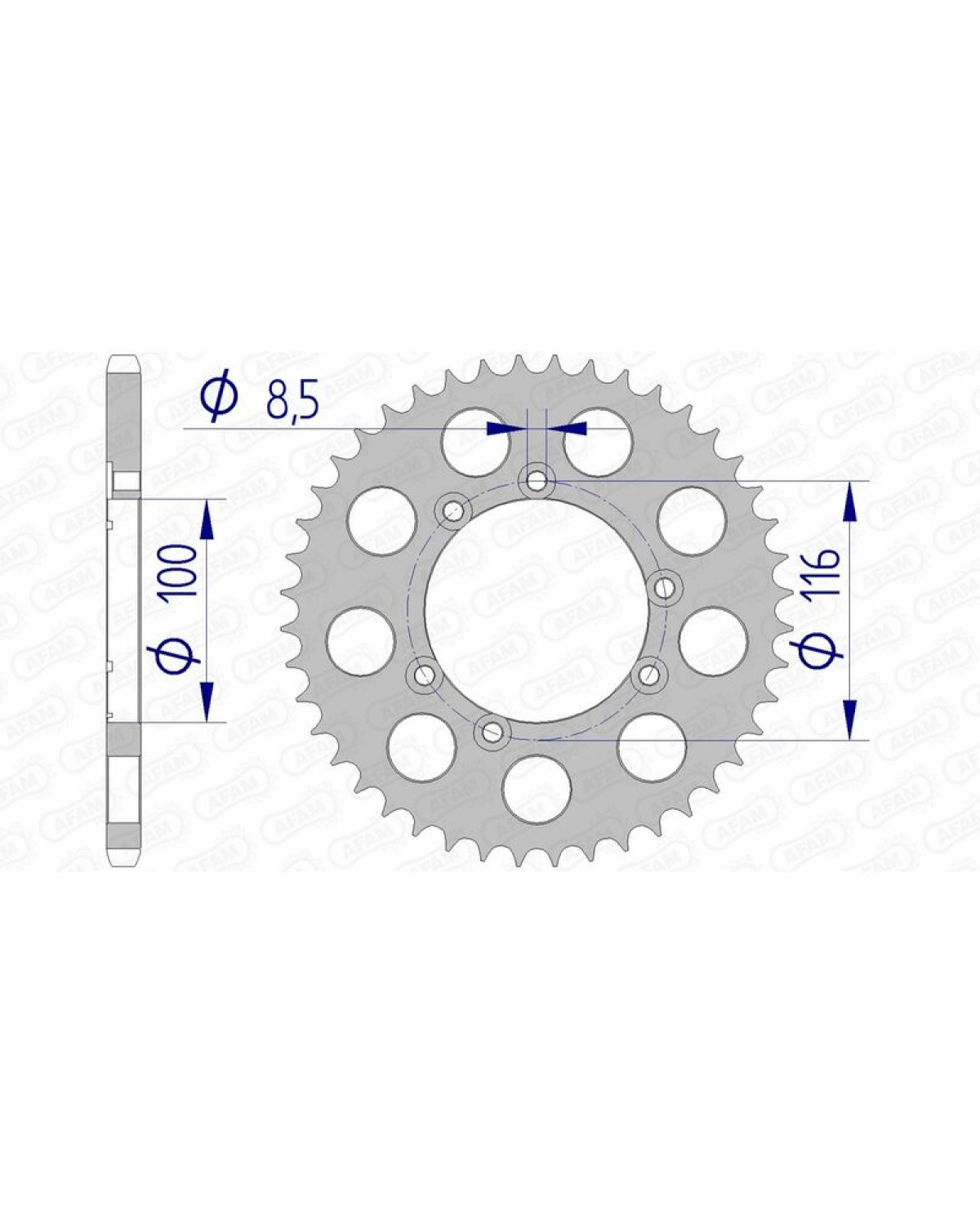 Couronne Moto Afam Couronne Afam Dents Alu Pas Type