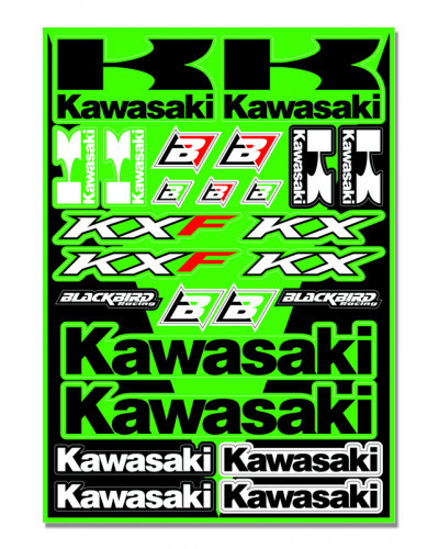 Stickers Déco Moto BLACKBIRD Planche de stickers BLACKBIRD Kawasaki