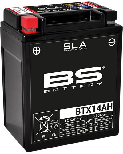 Batterie Moto BS BATTERY Batterie BS BTX14AH/BB14-A2/B2-SLA