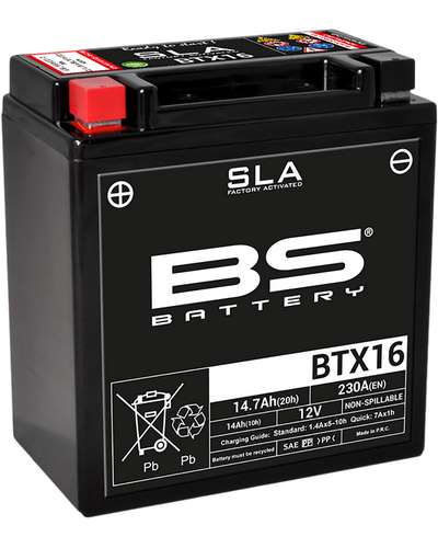 Batterie Moto BS BATTERY Batterie BS BTX16-SLA