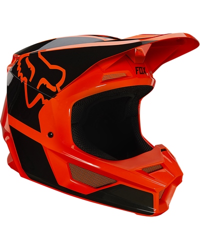 Casque Moto Cross FOX V1 Revn enfant noir-orange fluo