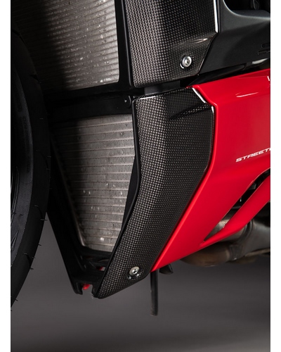 Protection Radiateur Moto LIGHTECH Protection de radiateur latéral inférieur LIGHTECH carbone matte - Ducati Streetfighter V4