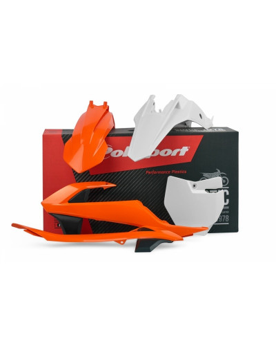 Kit Plastique Moto POLISPORT Kit plastique + cache boîte à air POLISPORT blanc KTM 65 SX