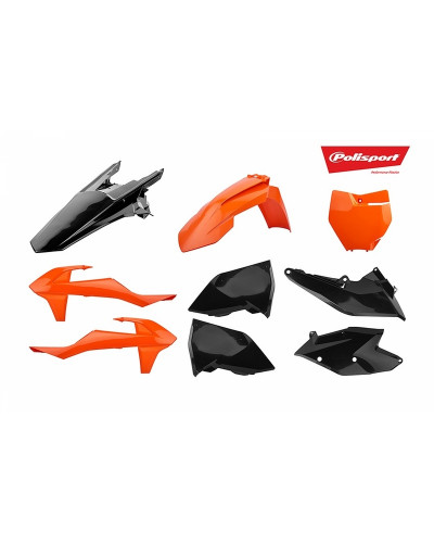 Kit Plastique Moto POLISPORT Kit plastiques POLISPORT orange/noir KTM SX/SX-F