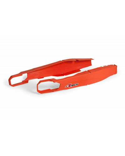 Plastiques Accessoires Moto RACETECH Protection de bras oscillant RACETECH orange
