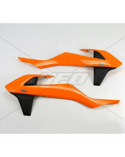 Ouies Radiateur Moto UFO Ouïes de radiateur UFO couleur origine 2016 orange/noir KTM