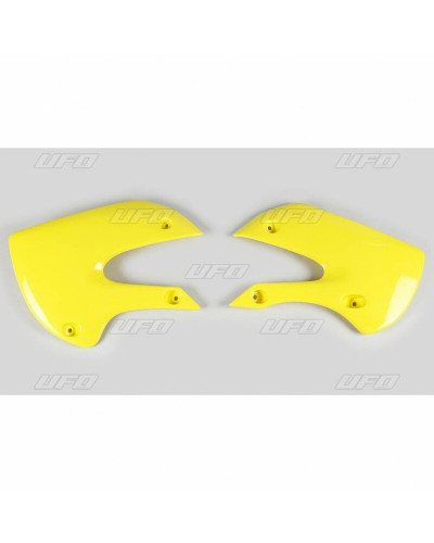 Ouies Radiateur Moto UFO Ouïes de radiateur UFO jaune Suzuki RM65