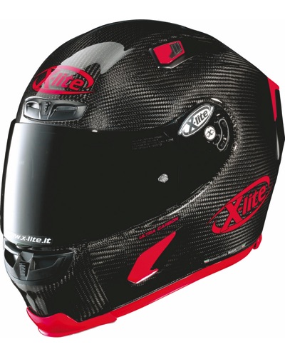 Casque Intégral Moto X-LITE X-803 Carbon Puro Sport noir-rouge