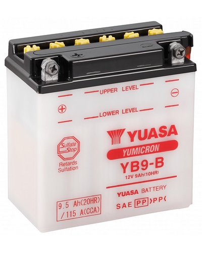 Batterie Moto YUASA Batterie YB9-B + PACK ACIDE