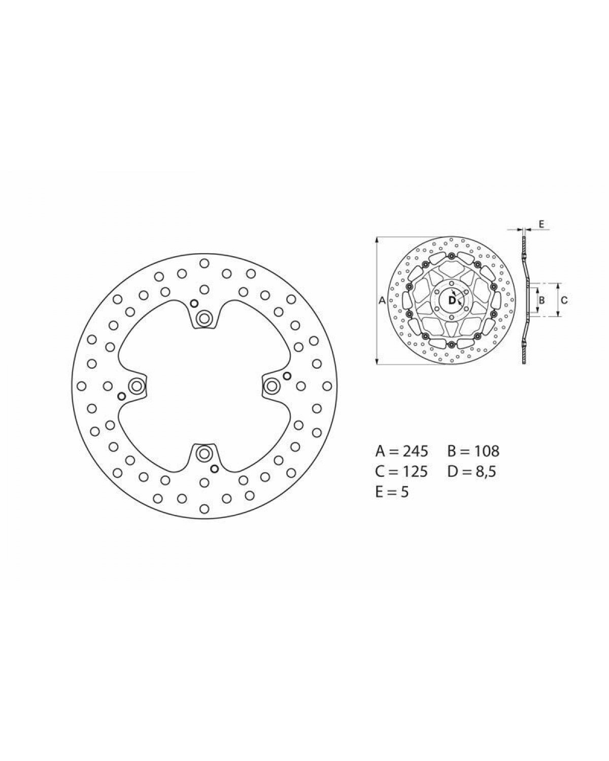 Brembo Disque De Frein Brembo Oro Rond Fixe Cardy Fr