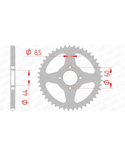 Couronne Moto AFAM Couronne AFAM 38 dents acier pas 420 type 12100