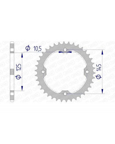 Couronne Moto AFAM Couronne AFAM 40 dents alu pas 520 type 13407 Yamaha YFM700R Raptor