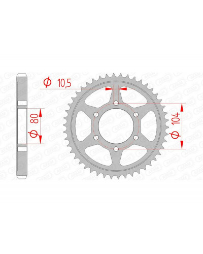 Couronne Moto AFAM Couronne AFAM 41 dents acier pas 530 type 16604 Kawasaki ZXR750R