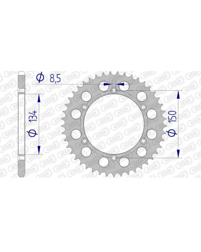 Couronne Moto AFAM Couronne AFAM 42 dents alu pas 520 type 17206N Kawasaki