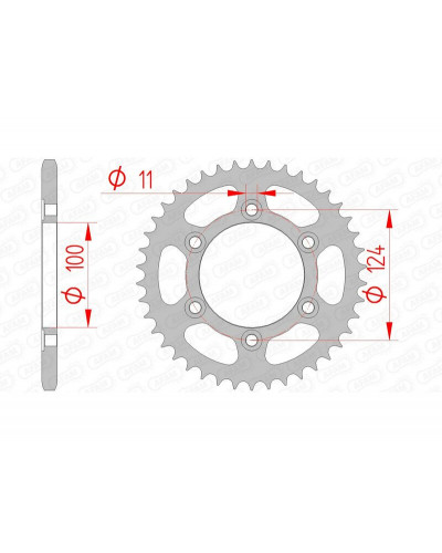 Couronne Moto AFAM Couronne AFAM 44 dents acier pas 520 type 50602 Ducati