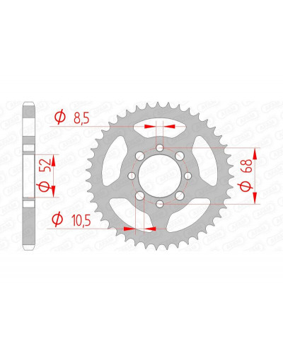 Couronne Moto AFAM Couronne AFAM 46 dents acier pas 428 type 14101 Suzuki