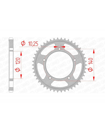 Couronne Moto AFAM Couronne AFAM 48 dents acier pas 525 type 14604