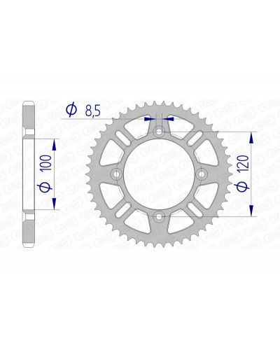 Couronne Moto AFAM Couronne AFAM 48 dents alu pas 428 type 15104N