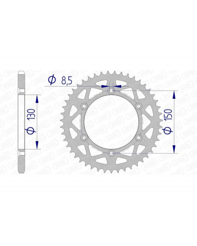 Couronne Moto AFAM Couronne AFAM 48 dents alu pas 520 type 13323N Yamaha