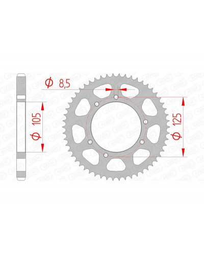 Couronne Moto AFAM Couronne AFAM 60 dents acier pas 428 type 47200