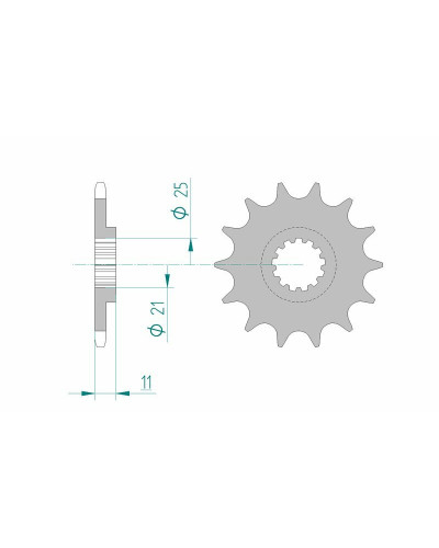 Pignon Moto AFAM Pignon AFAM 13 dents acier type 64500 pas 520 HUSQVARNA CR 250