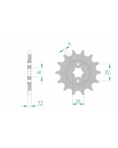 Pignon Moto AFAM Pignon AFAM 14 dents acier type 22305 pas 520 SUZUKI TS 200 R