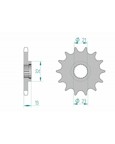 Pignon Moto AFAM Pignon AFAM 15 dents acier type 21311 pas 428 YAMAHA XG 250 Tricker