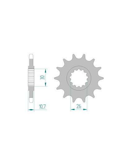 Pignon Moto AFAM Pignon AFAM 15 dents acier type 21607 pas 525 YAMAHA MT-07 700