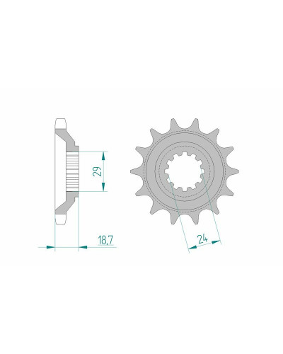 Pignon Moto AFAM Pignon AFAM 17 dents acier type 24805 pas 530 KAWASAKI ZX 10 ZX 1000