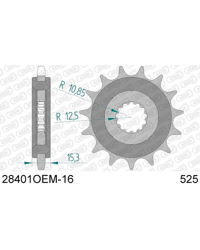 Pignon Moto AFAM Pignon AFAM acier standard 28401 - 525