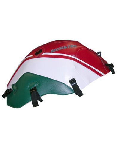 Protège Reservoir Moto Sur Mesure BAGSTER Ducati Monster 600/1000 2000-21 rouge-blanc-vert fonce