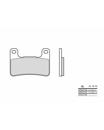 Plaquettes Freins BREMBO Plaquettes de frein BREMBO 07SU27SA métal fritté