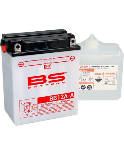 Batterie Moto BS BATTERY BS BB12A-A (Pack Acide Inclus)