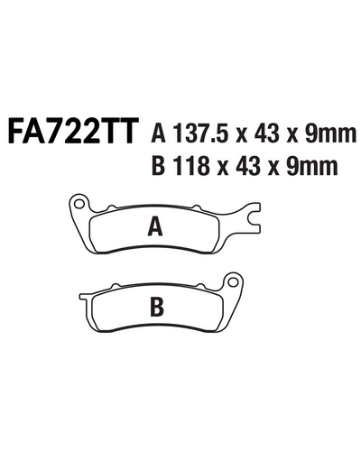 Plaquettes Freins EBC Plaquette EBC-FA722TT