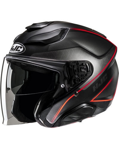 Casque Jet Moto HJC F-31 Ludi noir-rouge