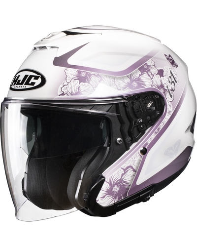 Casque Jet Moto HJC I-31 Iona blanc-rose