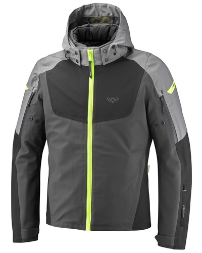 Blouson Textile Moto IXON Burning noir-jaune fluo