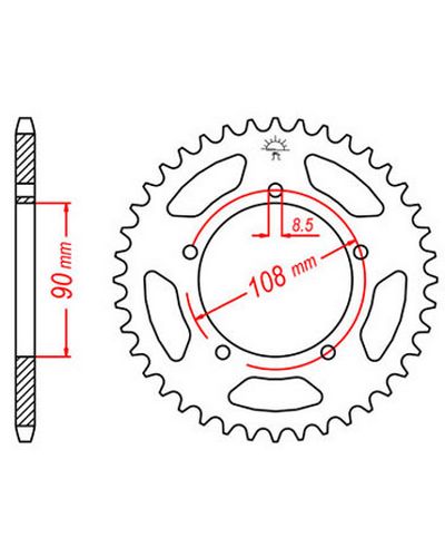 Couronne Moto JT Couronne acier JTR18.39