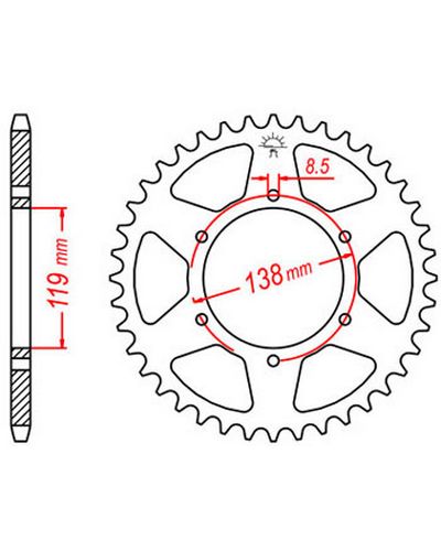 Couronne Moto JT Couronne acier JTR1950.50