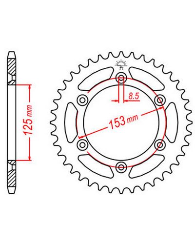 Couronne Moto JT Couronne acier JTR210.45