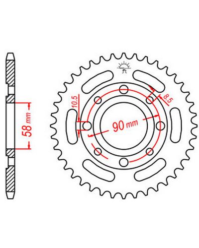 Couronne Moto JT Couronne acier JTR279.37