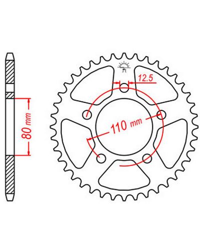 Couronne Moto JT Couronne acier JTR336.35