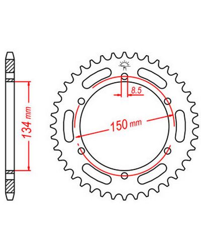 Couronne Moto JT Couronne acier JTR463.46