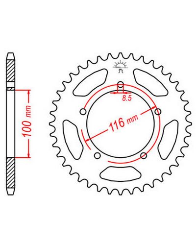 Couronne Moto JT Couronne acier JTR464.49