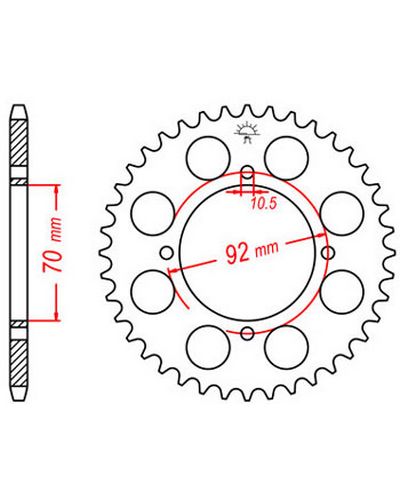 Couronne Moto JT Couronne acier JTR476.43