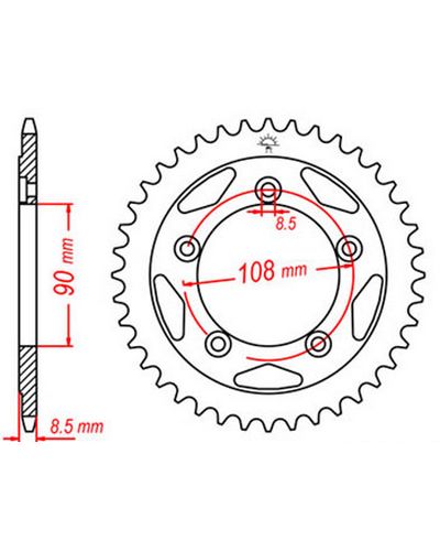 Couronne Moto JT Couronne acier JTR491.38