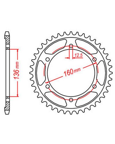 Couronne Moto JT Couronne acier JTR500.40