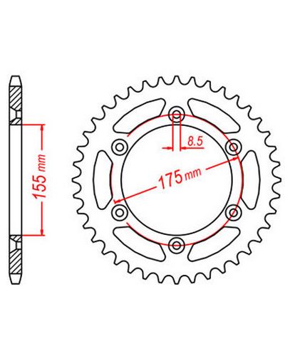 Couronne Moto JT Couronne acier JTR510.48