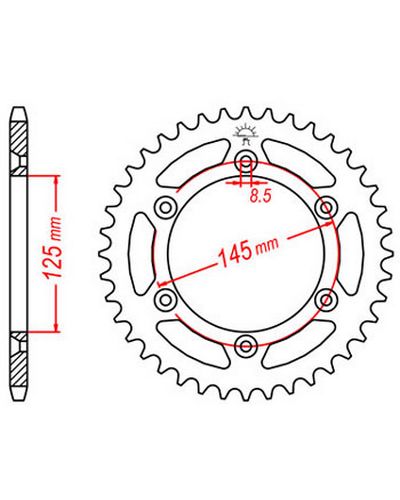 Couronne Moto JT Couronne acier JTR698.39