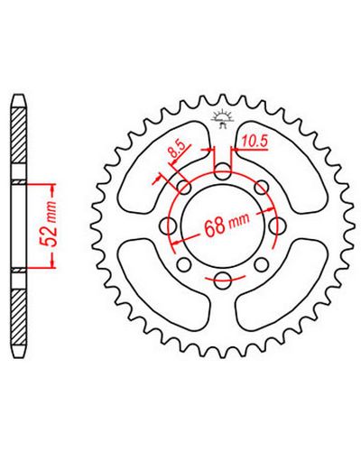 Couronne Moto JT Couronne acier JTR801.53